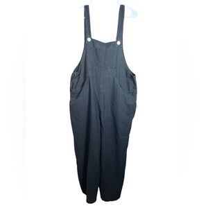Onesie overall jumpsuit Black Cotton Linen Blend non branded women’s XL